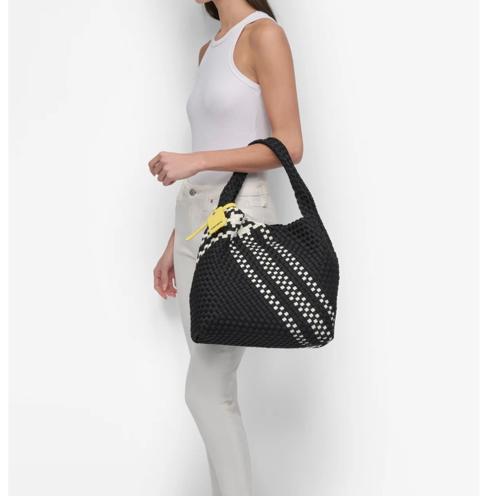 COPY - DKNY Black and White Woven Shoulder Bag